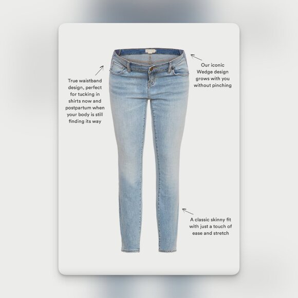 The Slim Maternity Jean Light Wash | Size 29 crop - Picture 3 of 7